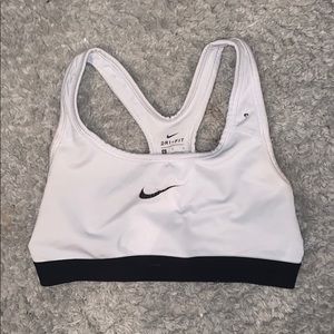 White Nike sports bra